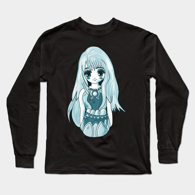 Anime Girl Cute Blonde Long Sleeve T-Shirt by GreenCowLand